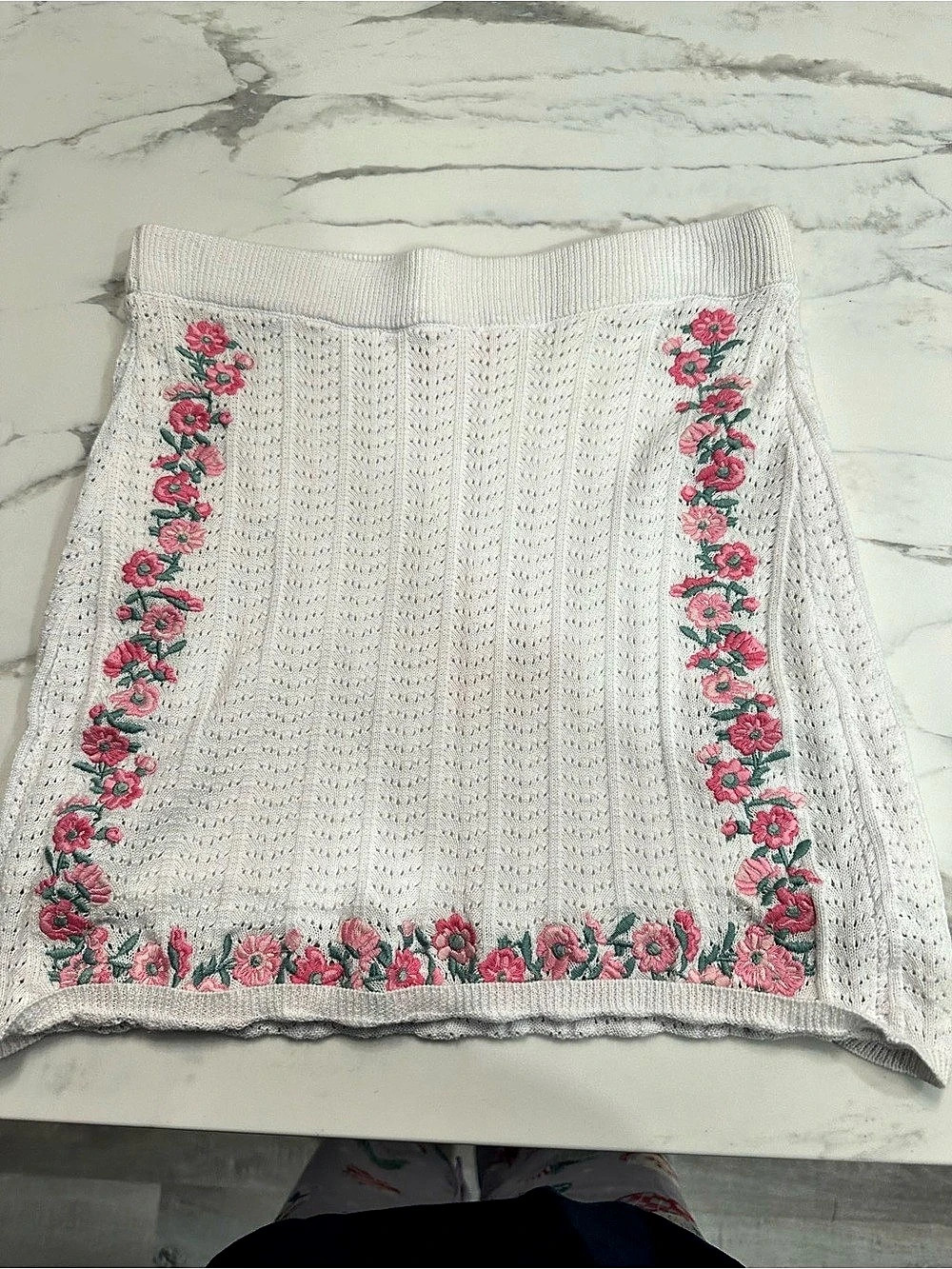 Sugarthrillz Floral Mini Skirt in White & Pink NWT